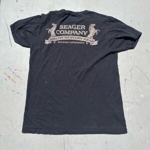 Men's Seager T-Shirt Gray Spell-Out M Western Cowboy Ranch Surf Modern Rodeo